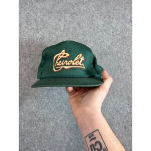 VINTAGE Chevrolet Youngan Hat Cap Mens One Size Green Snapback Embroidered 90s